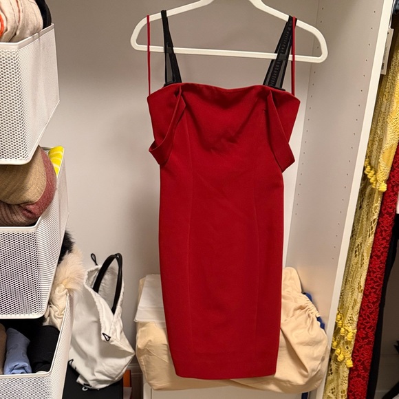 Cinq à Sept Strapless Red Dress - Picture 2 of 4